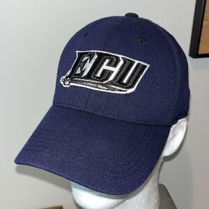 ECU East Carolina Pirates Basketball Football Baseball flex cap hat Navy Blue